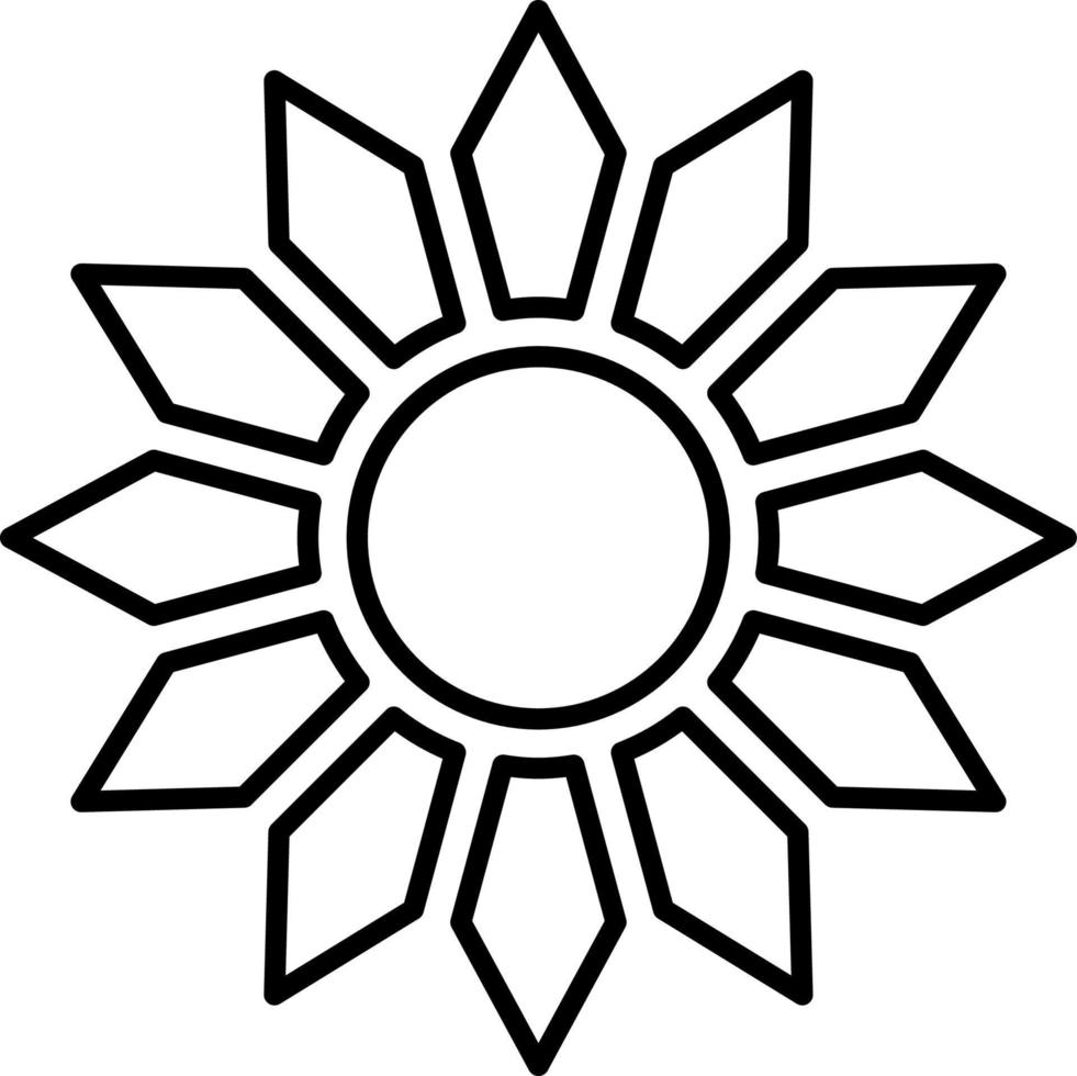 Sun, summer outline vector icon. Line summer and sun vector icon