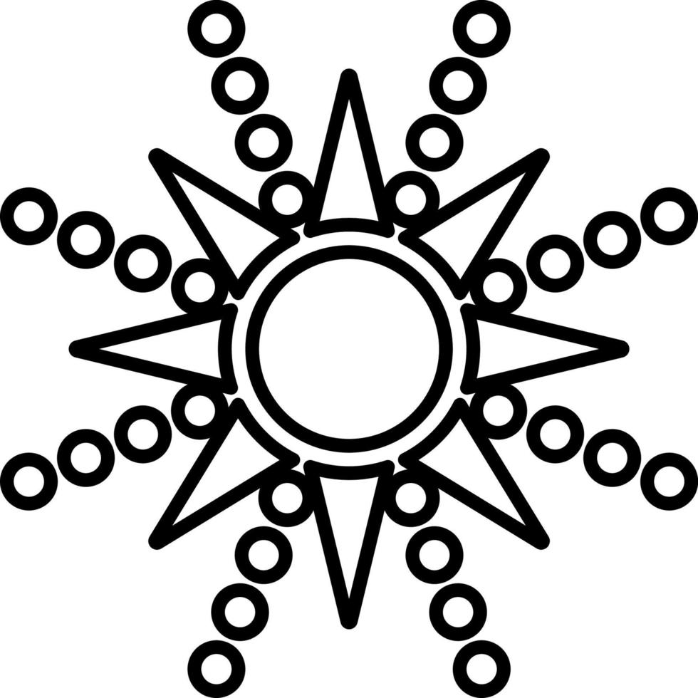 Sun, summer outline vector icon. Line summer and sun vector icon