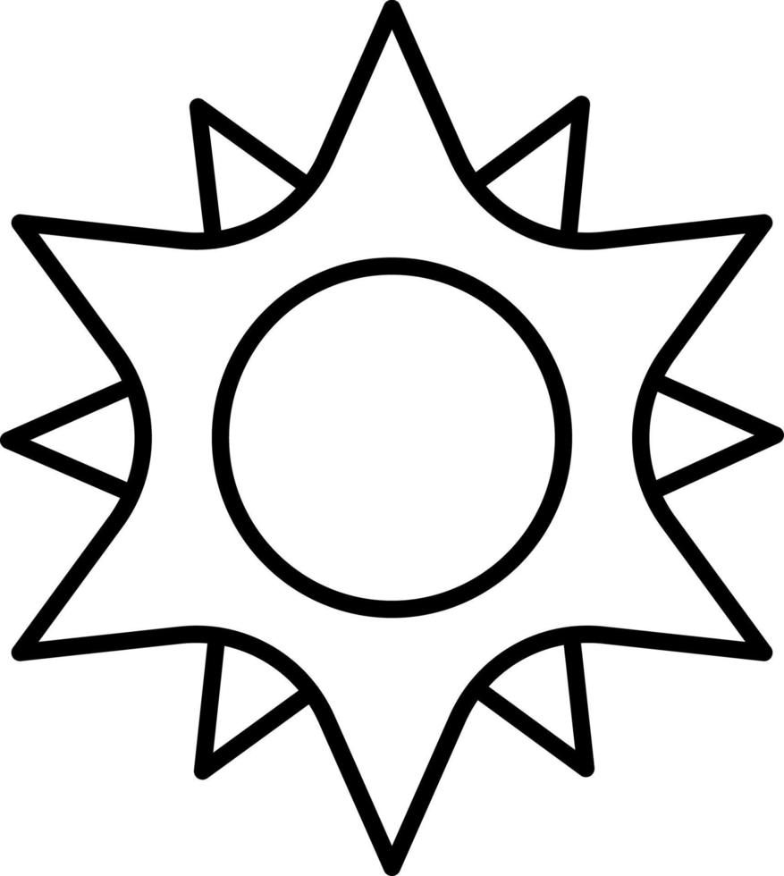 Sun, summer outline vector icon. Line summer and sun vector icon