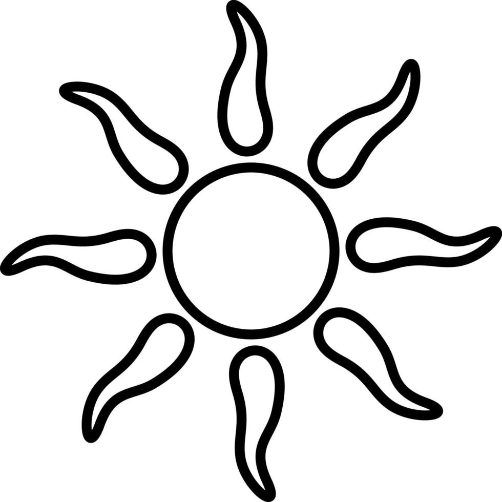Sun, summer outline vector icon. Line summer and sun vector icon