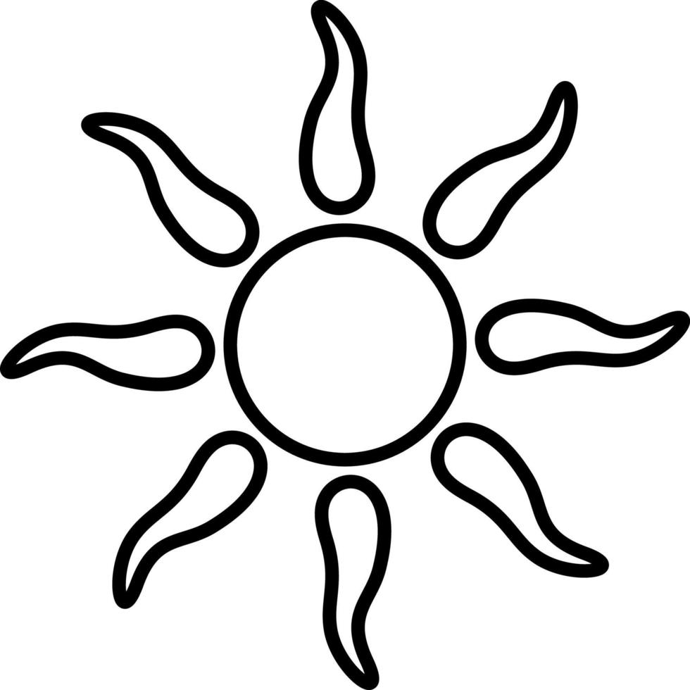 Sun, summer outline vector icon. Line summer and sun vector icon