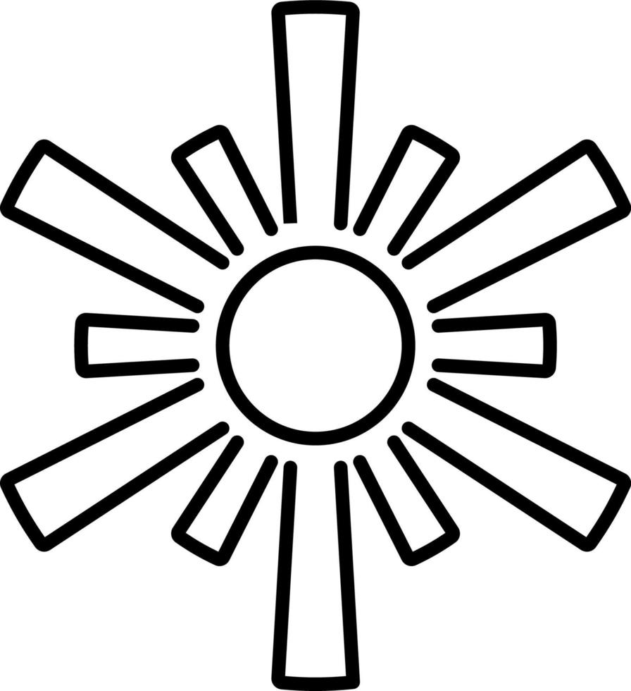 Sun, summer outline vector icon. Line summer and sun vector icon