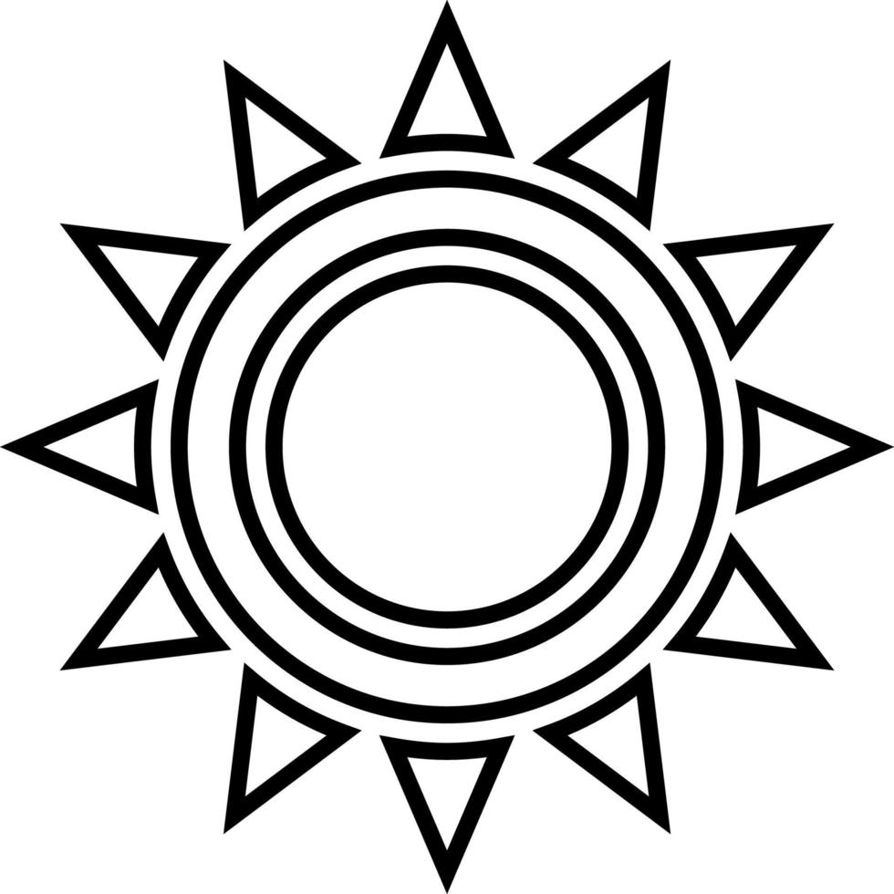 Sun, summer outline vector icon. Line summer and sun vector icon
