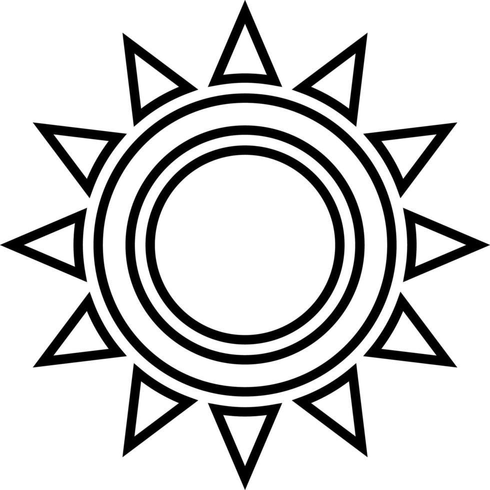 Sun, summer outline vector icon. Line summer and sun vector icon