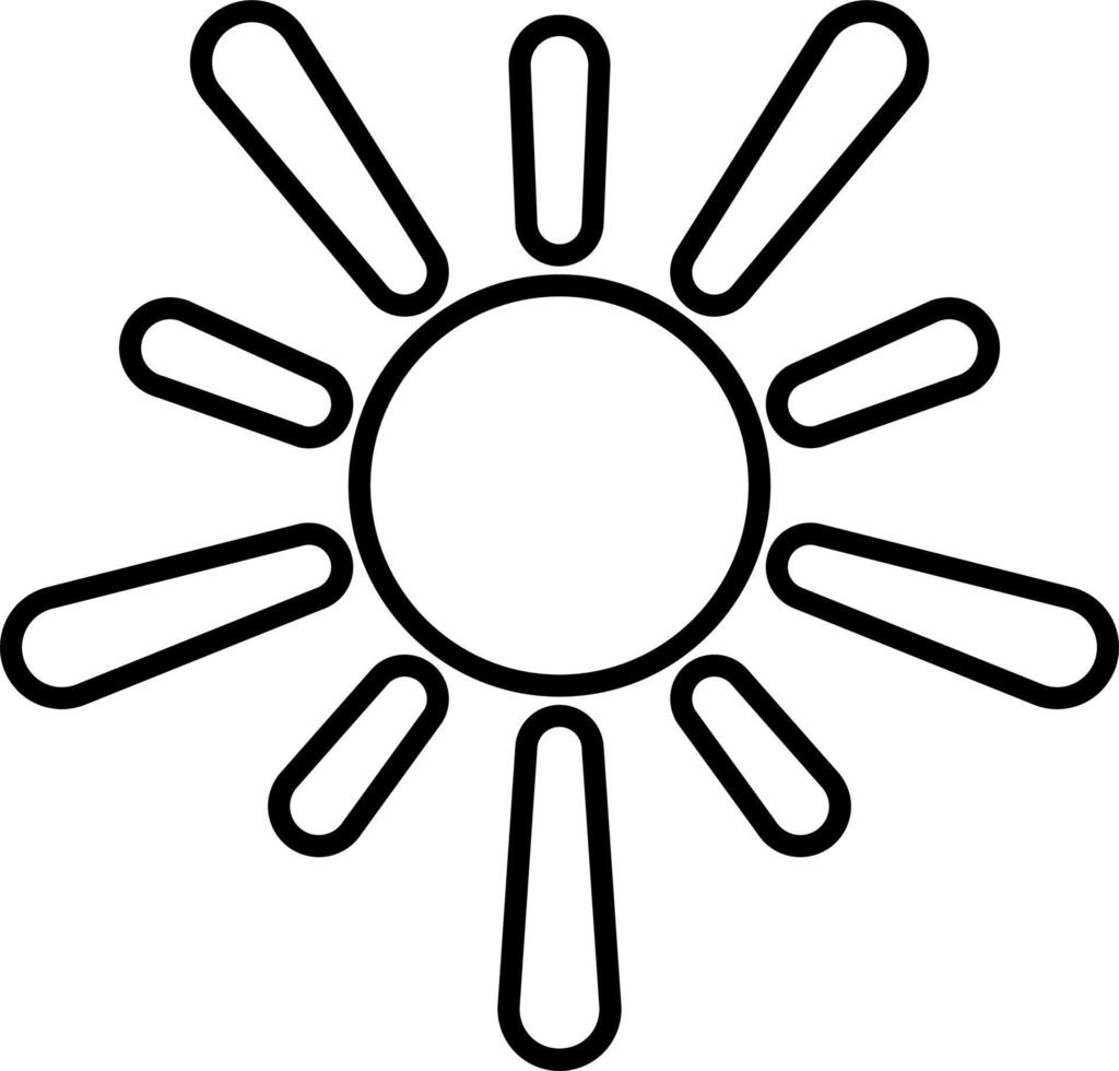 sol, verano contorno vector icono. línea verano y Dom vector icono