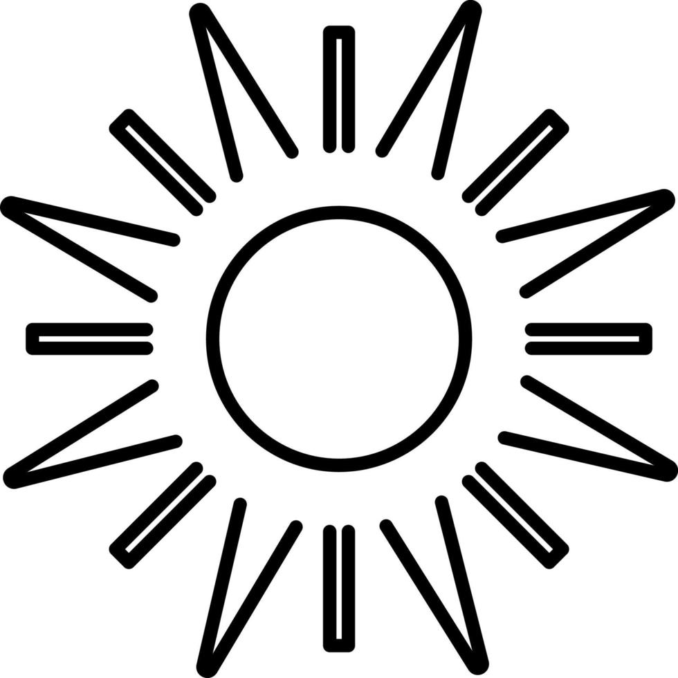 Sun, summer outline vector icon. Line summer and sun vector icon