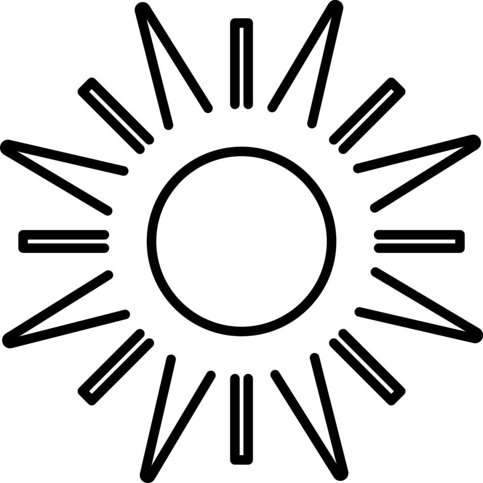 Sun, summer outline vector icon. Line summer and sun vector icon