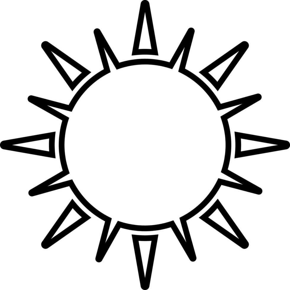 Sun, summer outline vector icon. Line summer and sun vector icon