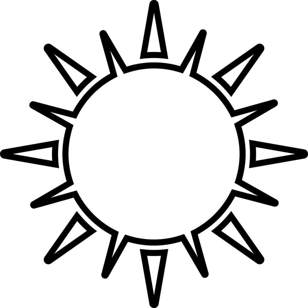 sol, verano contorno vector icono. línea verano y Dom vector icono