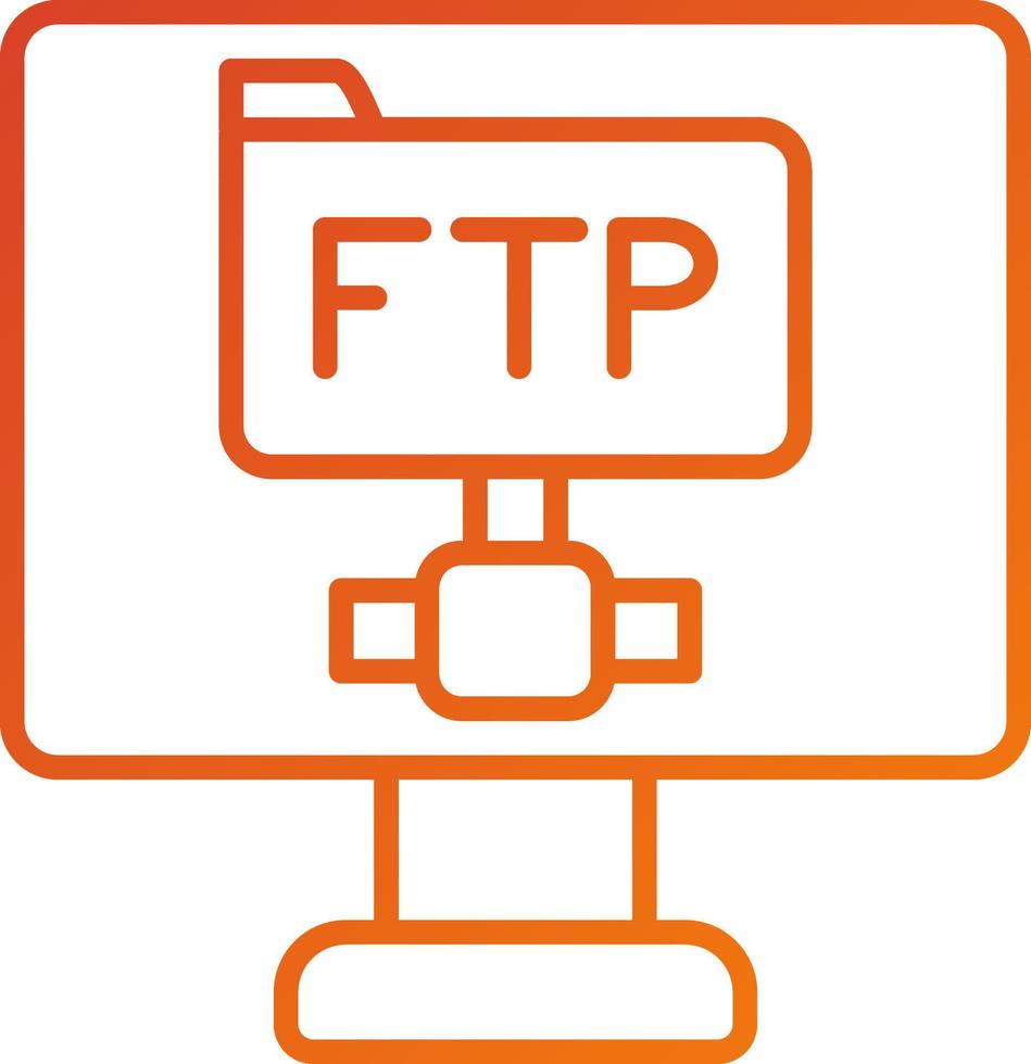 estilo de icono de protocolo ftp vector