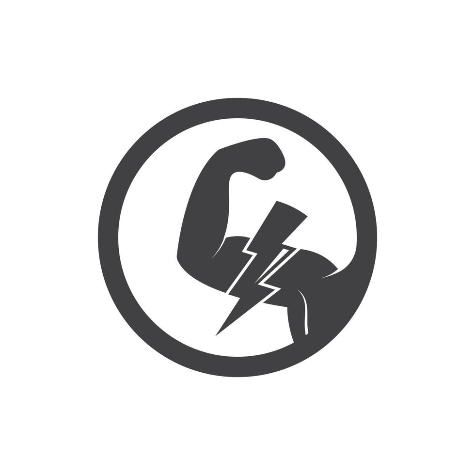 muscular hand  icon logo badge of gym vector illustration