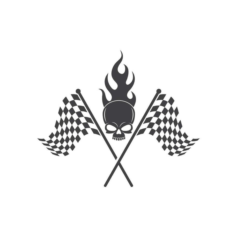 racing flag icon of automotif illustration vector