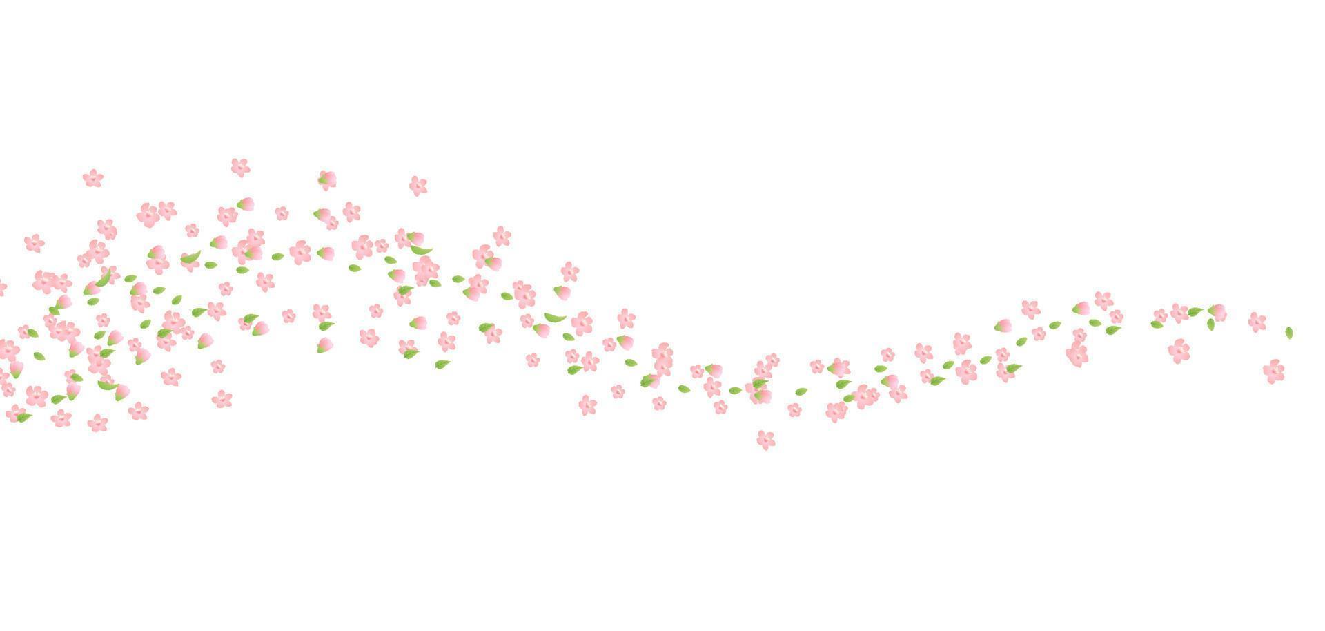 Pink Cherry blossom,Vector Illustration. Clipart of Spring background with blossoming vector