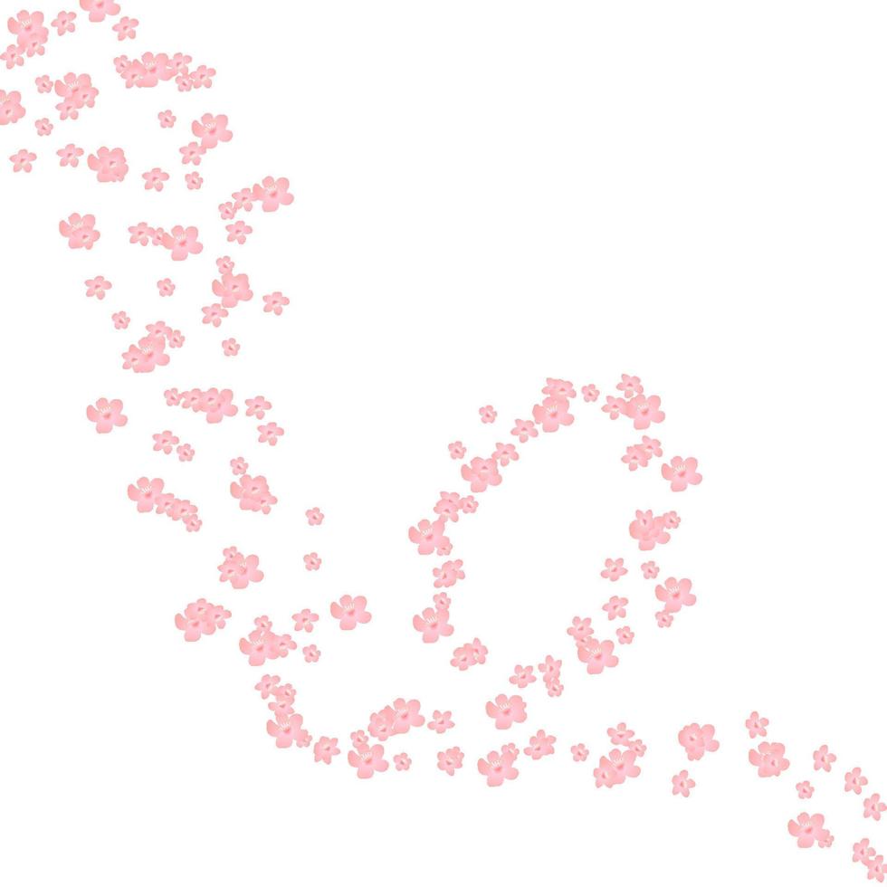 primavera floreciente árbol sucursales. naturaleza ilustración con florecer rama de rosado sakura flores vector modelo en vibrante degradado antecedentes.