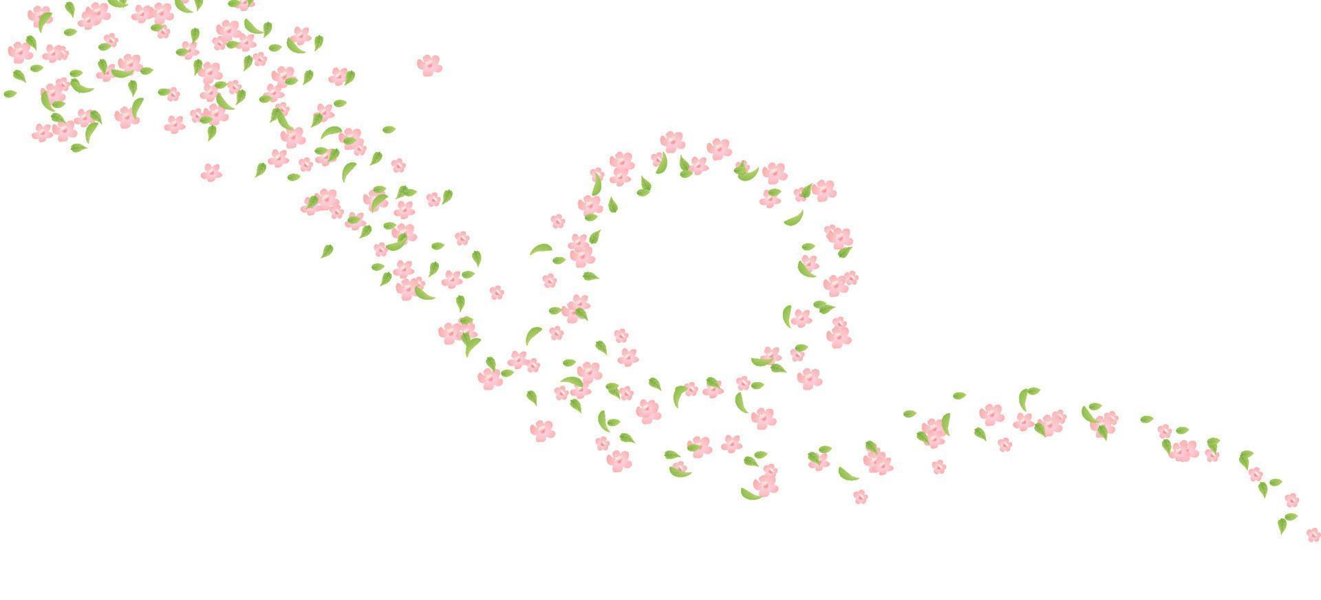 Pink Cherry blossom,Vector Illustration. Clipart of Spring background with blossoming vector