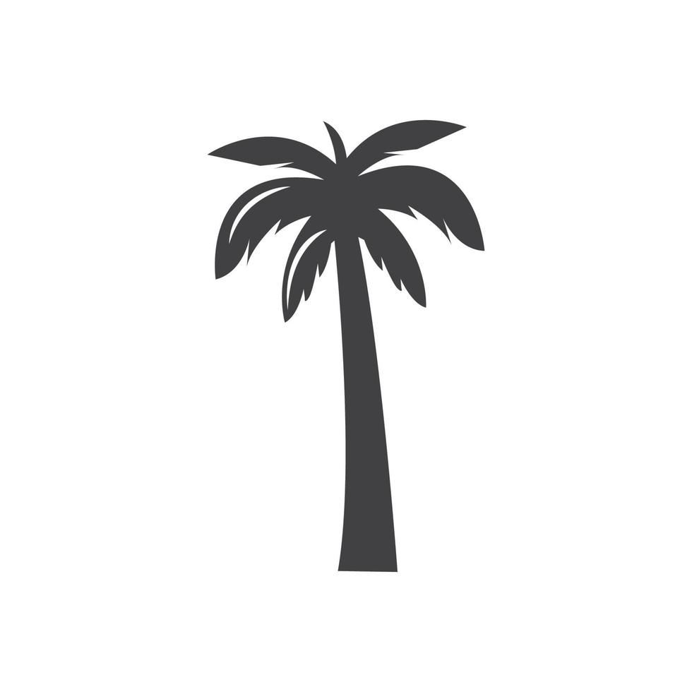 Palm tree icon of summer and travel logo vector illustration