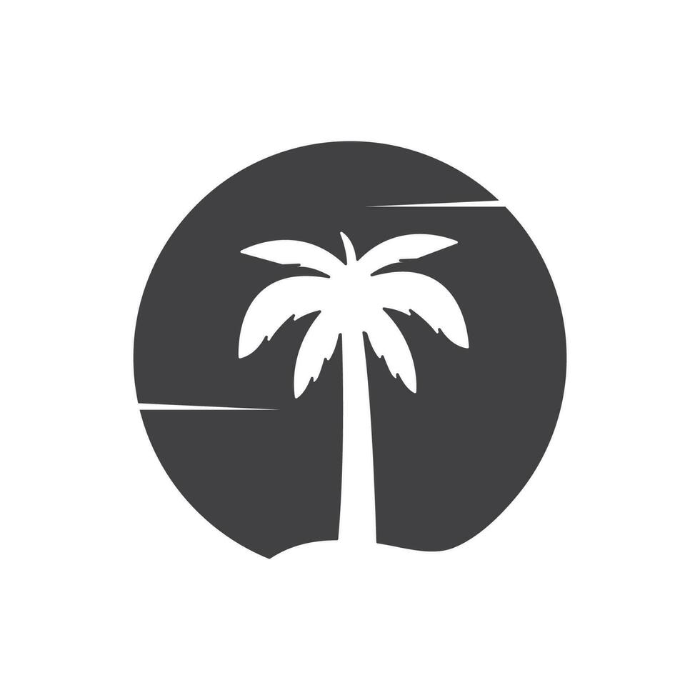 Icono de palmera de verano y viajes logo vector illustration