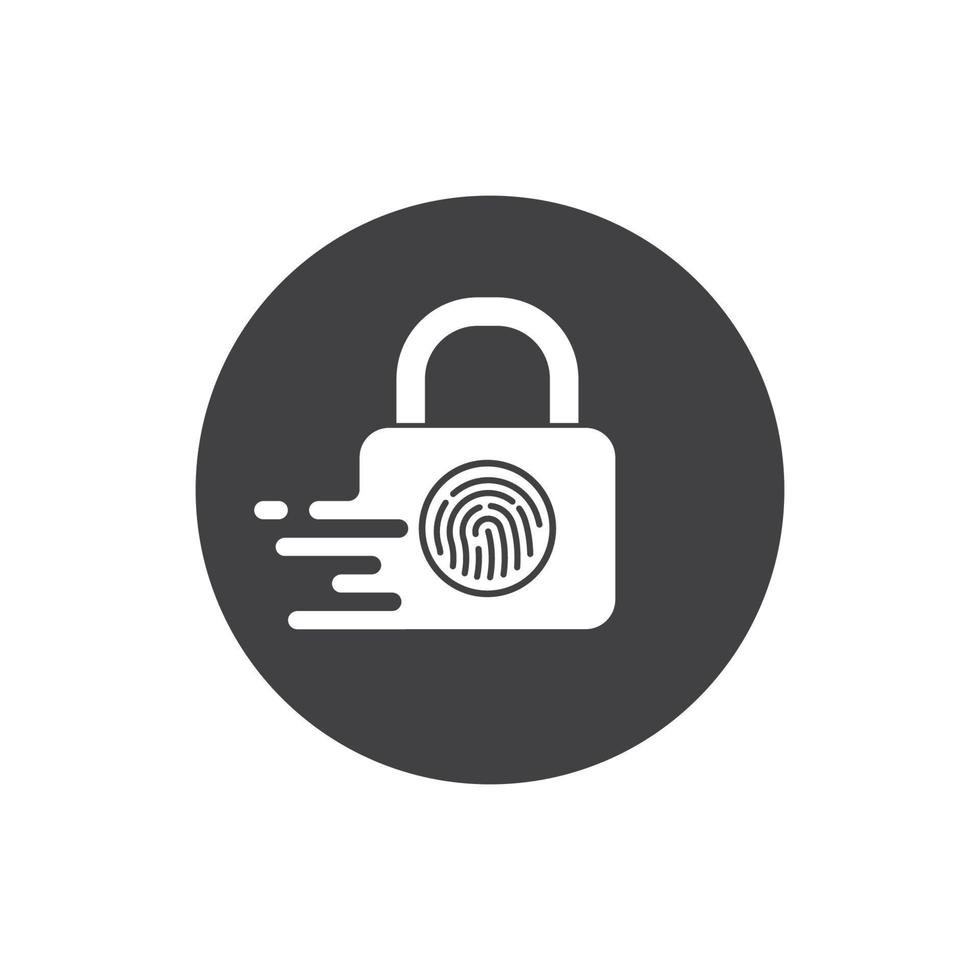 finger lock technology vector icon illustration