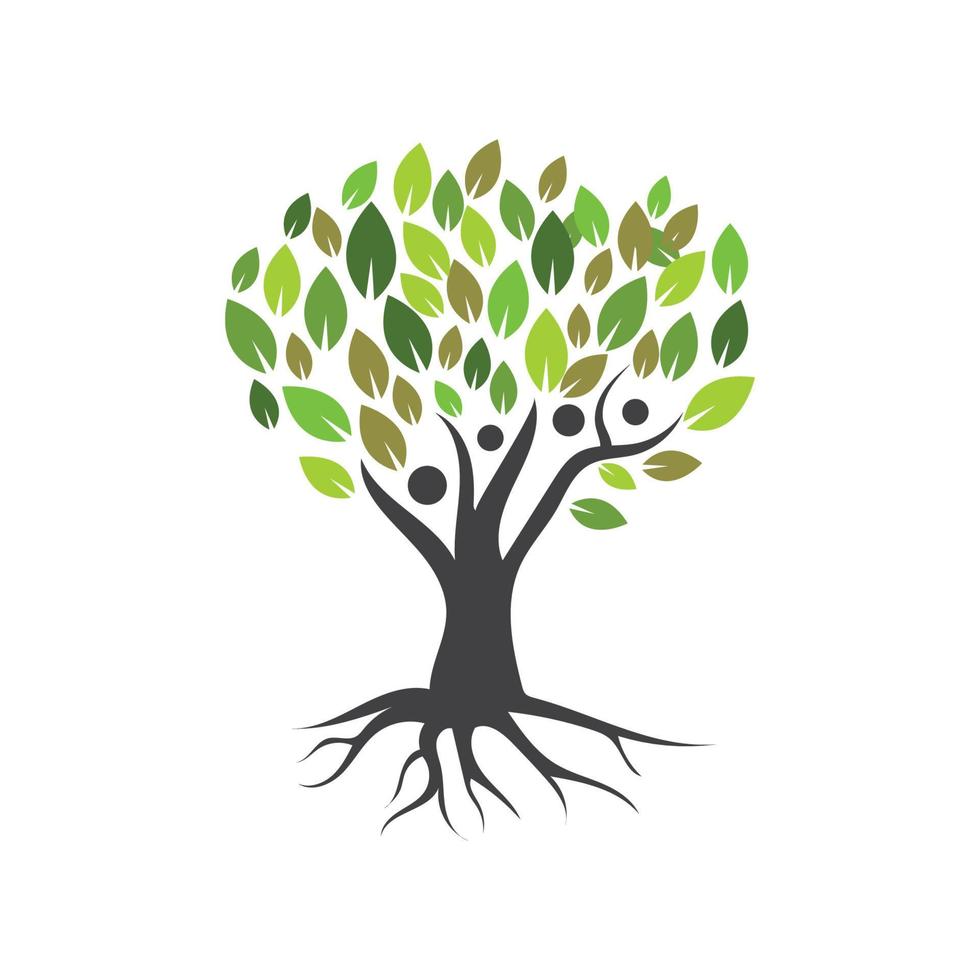 vector de plantilla de logotipo de árbol genealógico