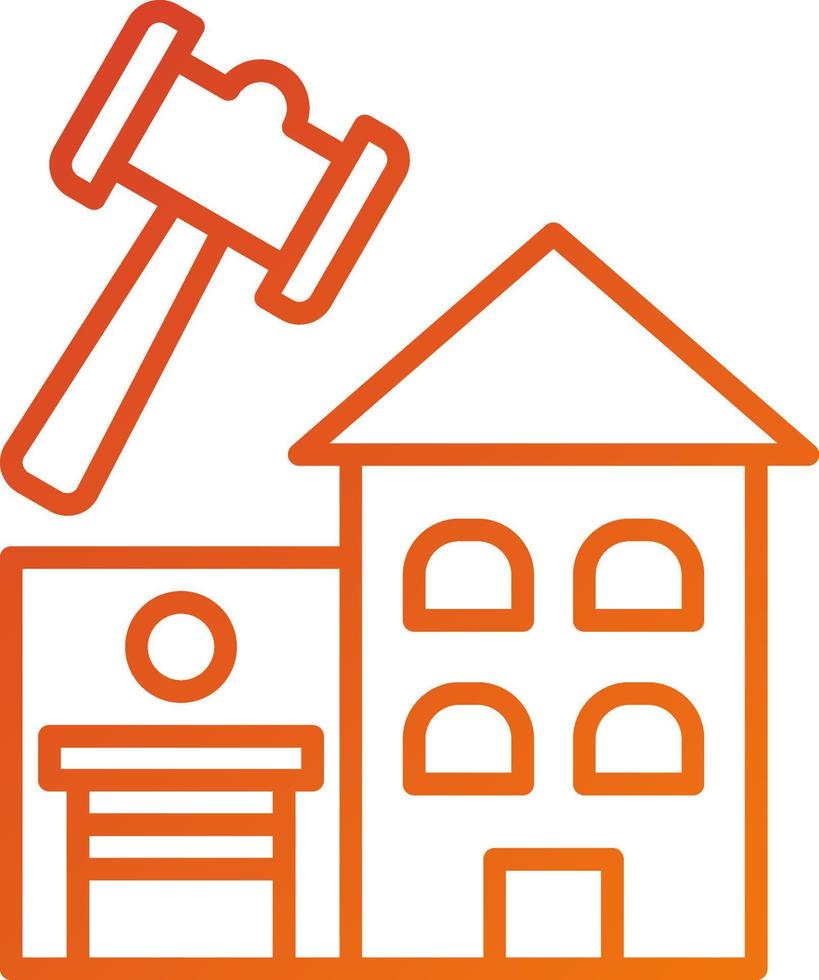 Real Estate Auction Icon Style vector