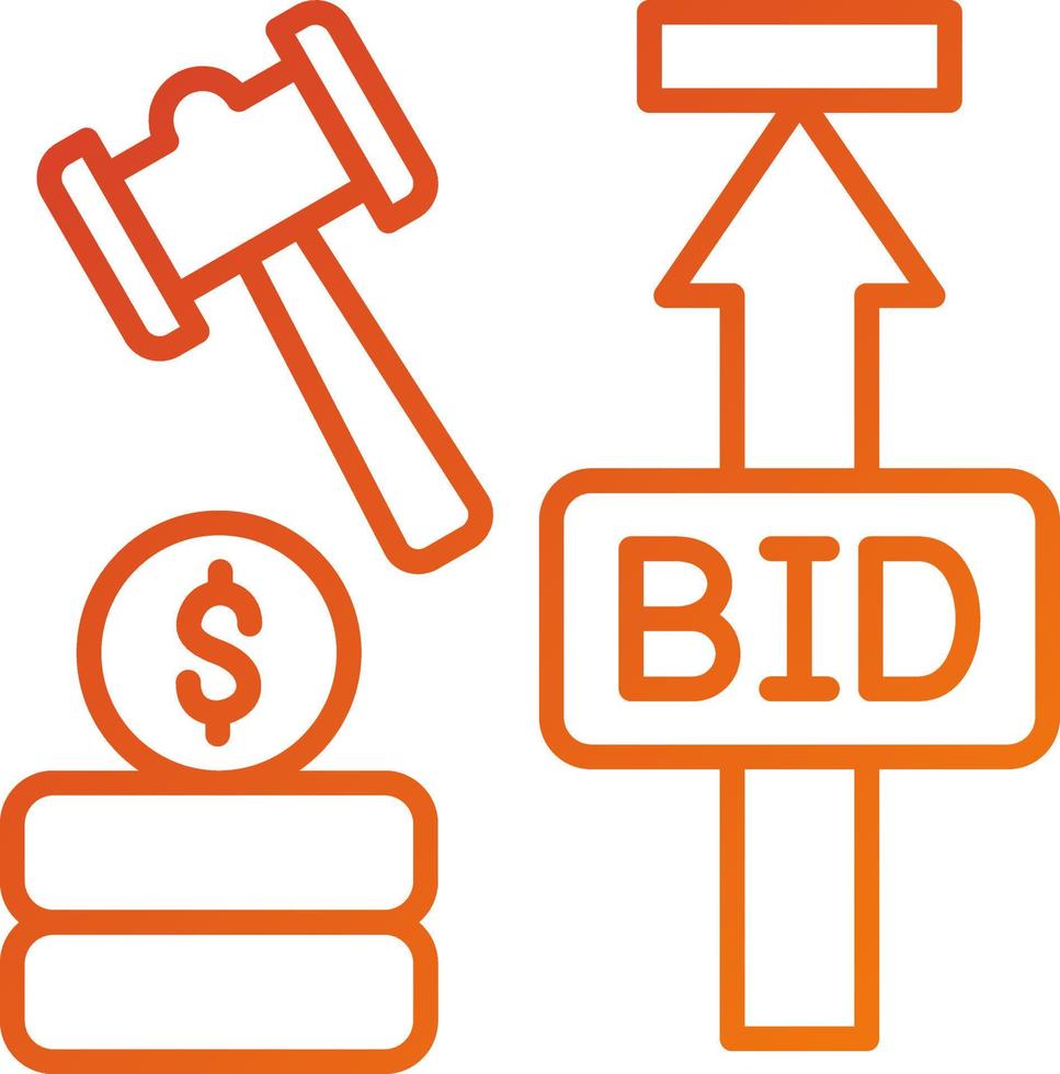 Maximum Bid Auction Icon Style vector
