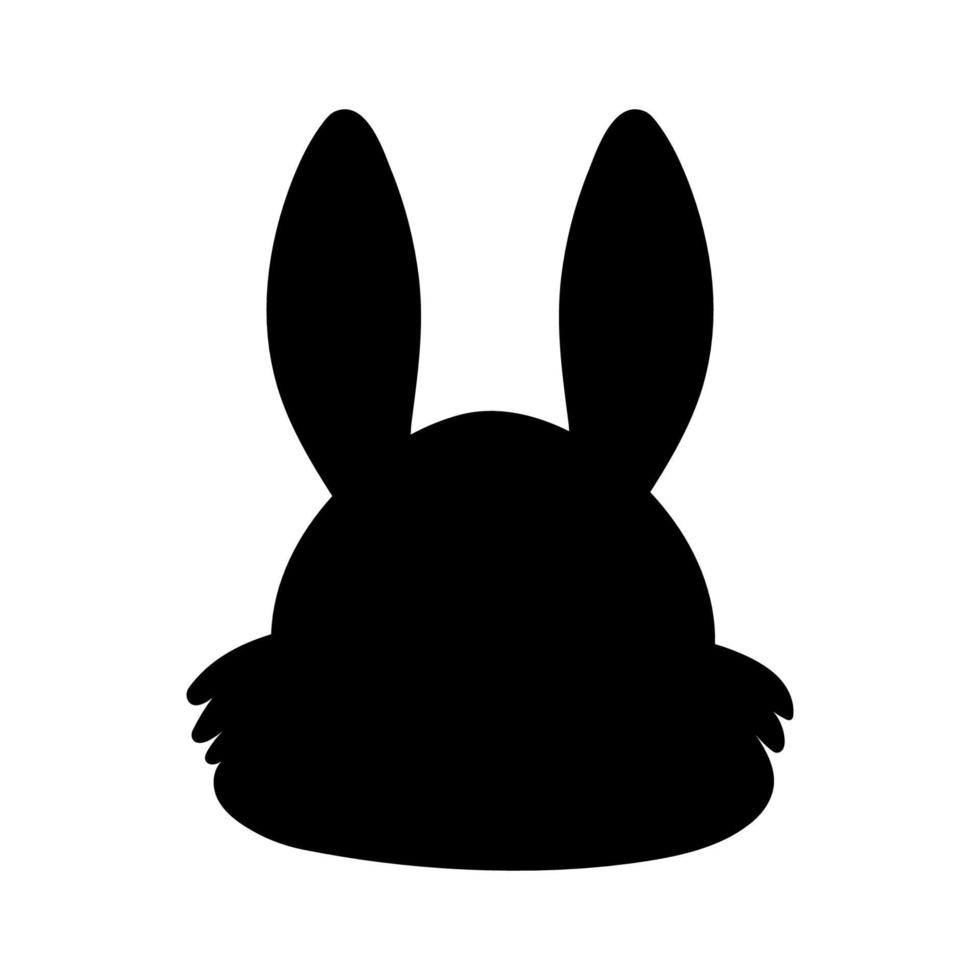 Bunny head silhouette vector illustration on white background