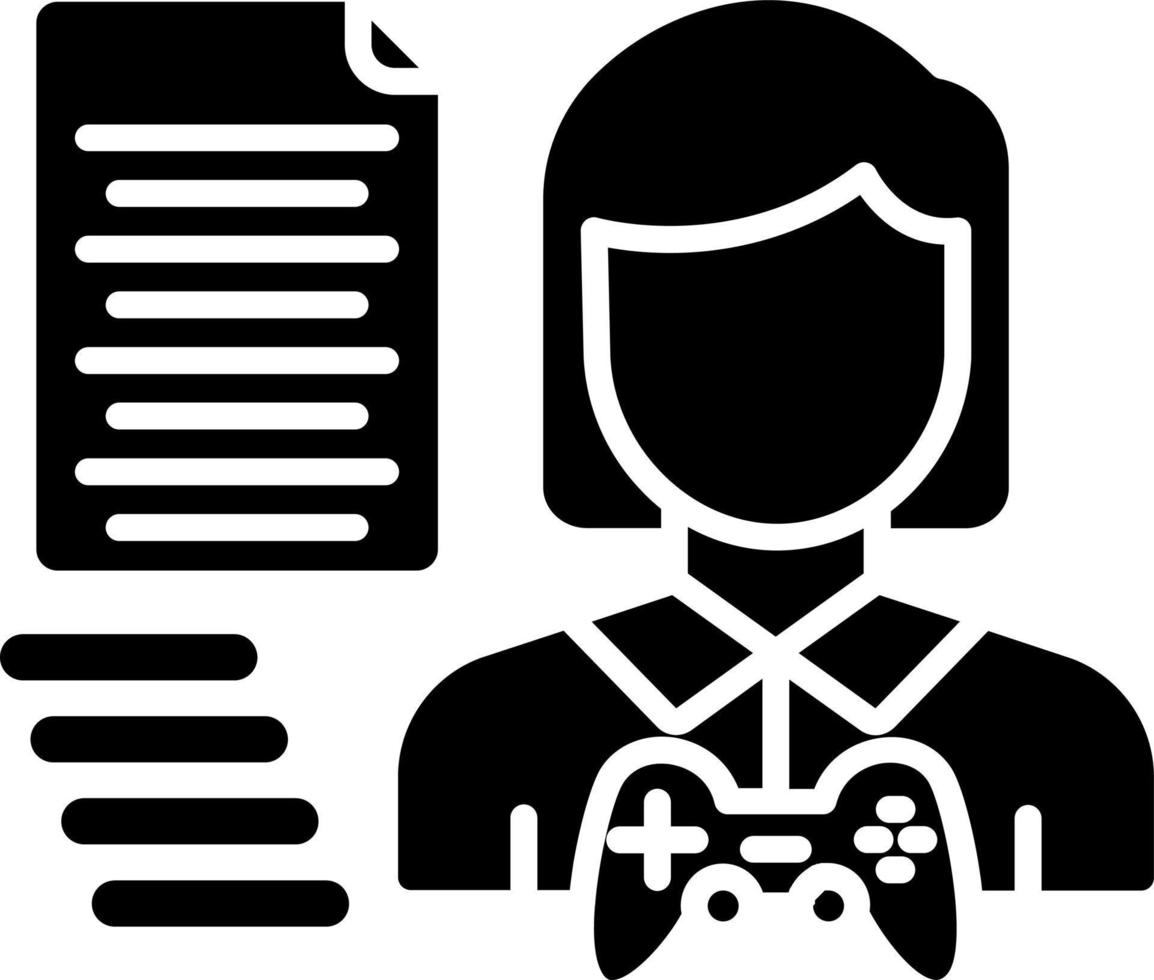 Game Script Writer Female Icon Style vector