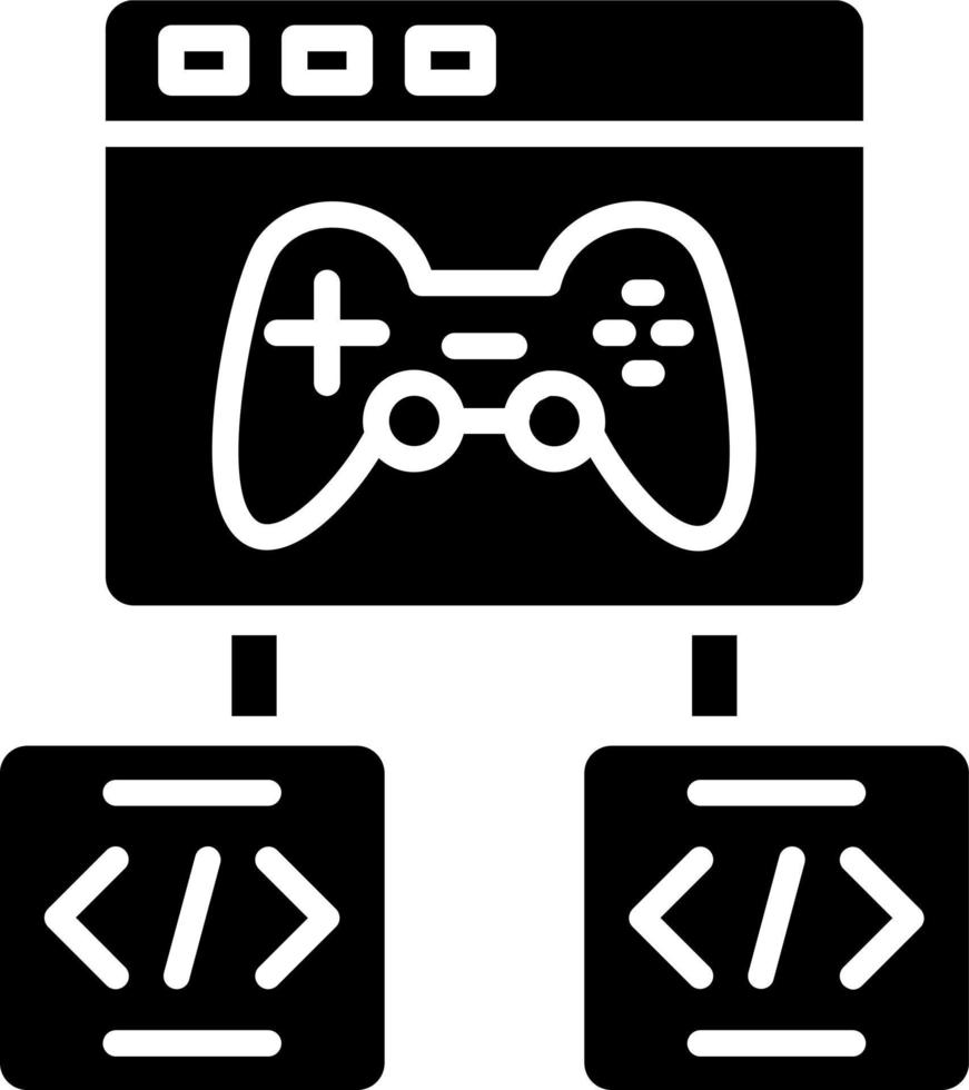 estilo de icono de desarrollo de juegos vector