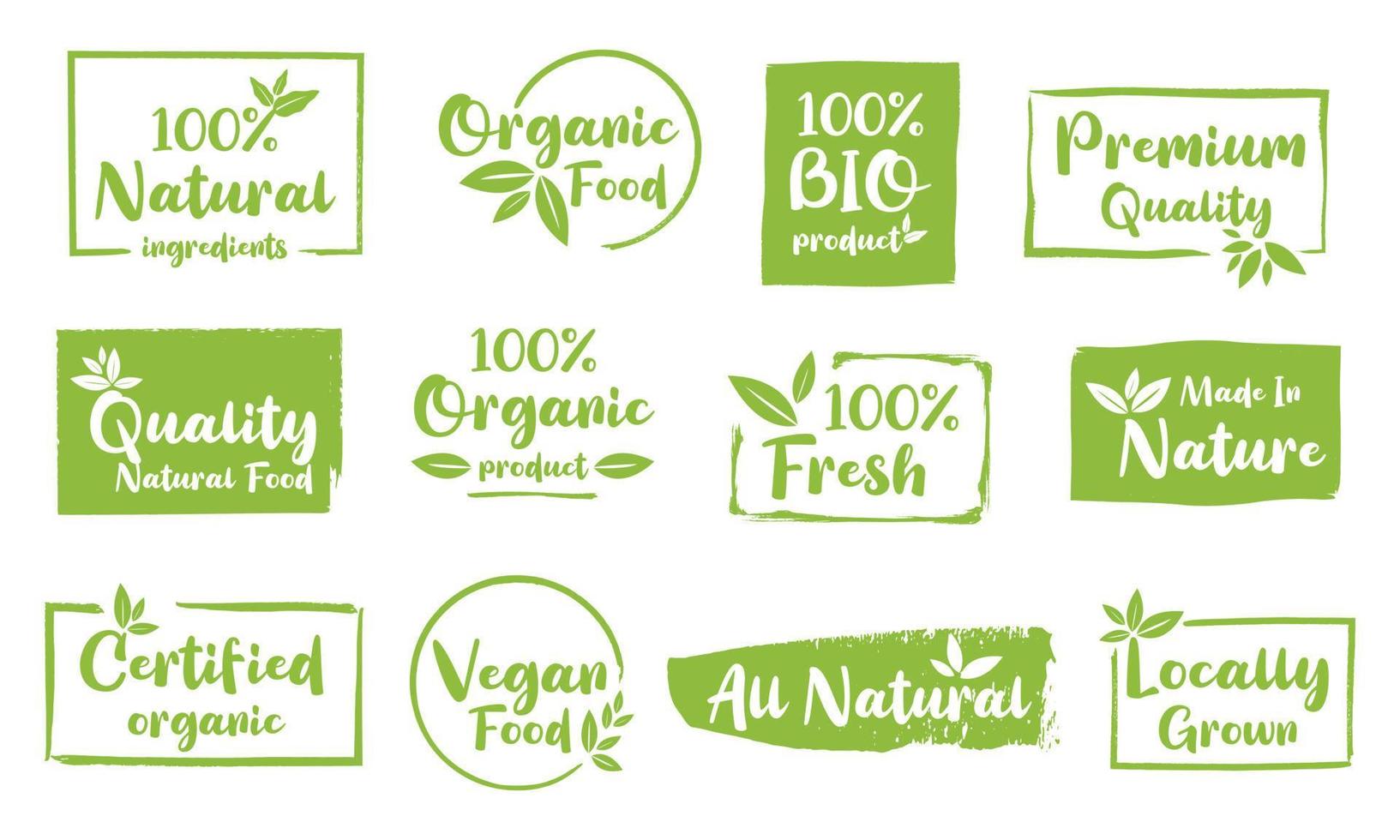 Organic food, natural product, healthy life and farm fresh for food and drink promotion. vector