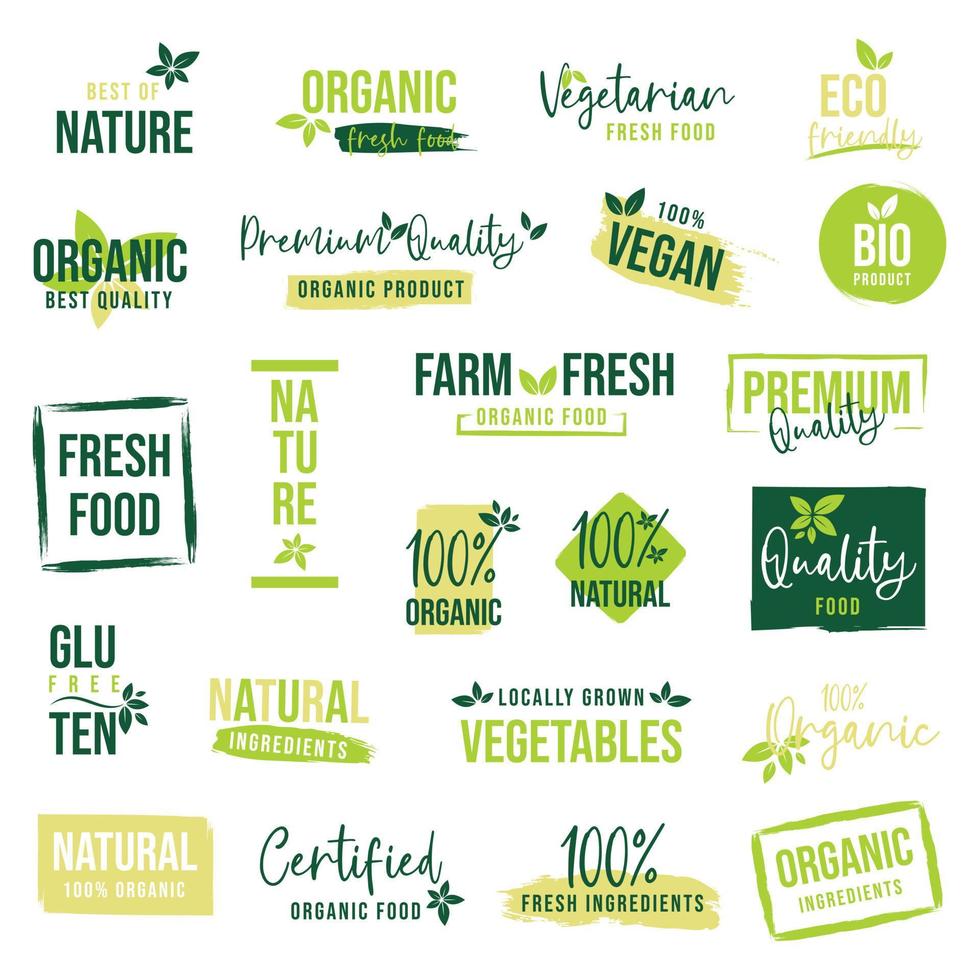 Organic food, natural product, healthy life and farm fresh for food and drink promotion. vector