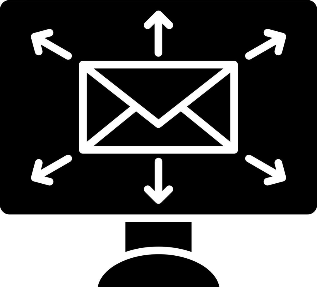 estilo de icono de correo masivo vector