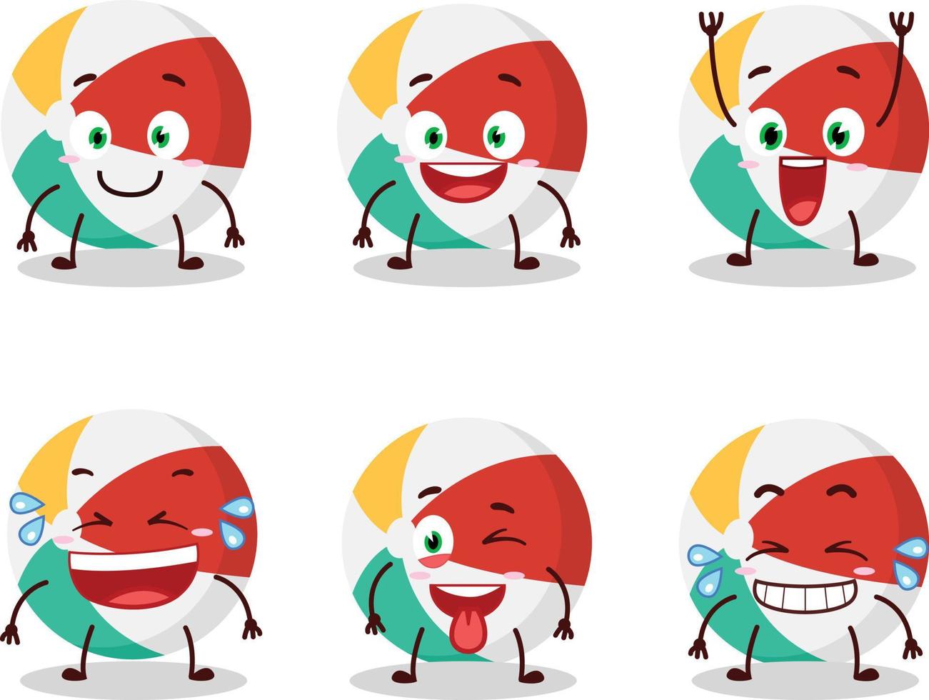 Cartoon character of beach ball with smile expression vector