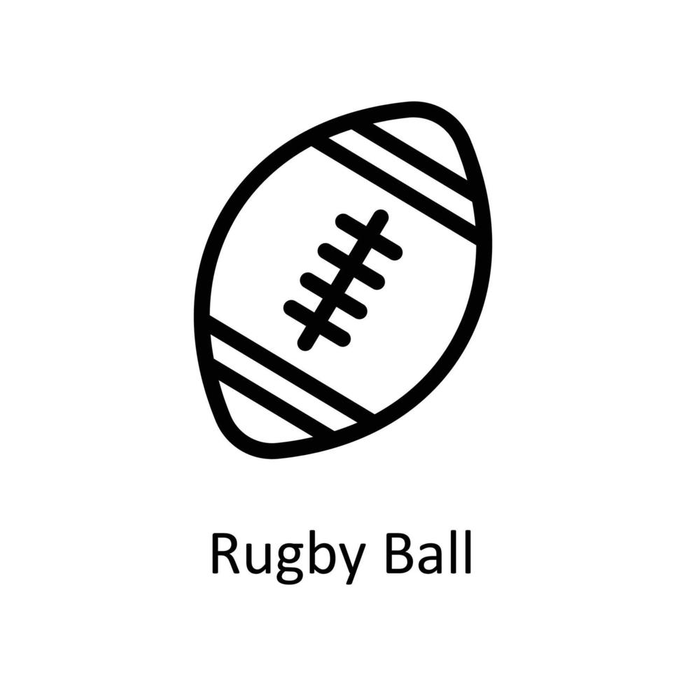 rugby pelota vector contorno iconos sencillo valores ilustración valores