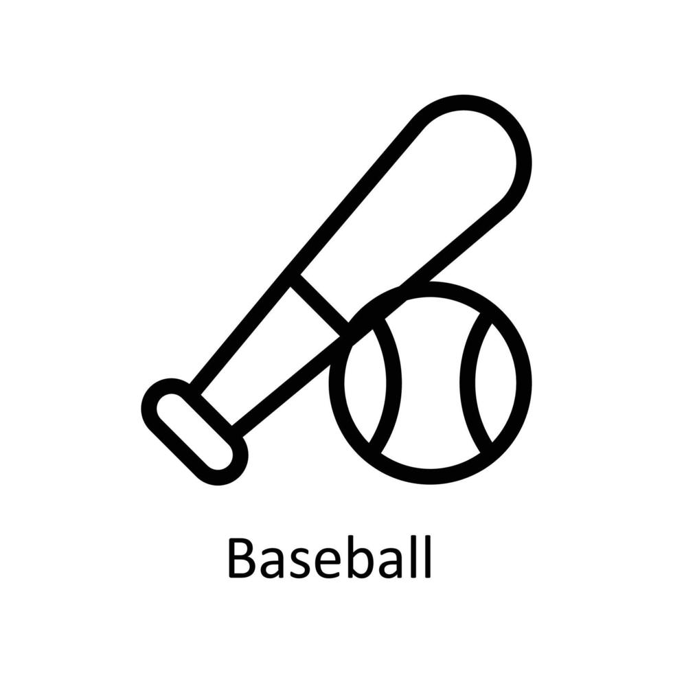 Baseball  Vector  outline Icons. Simple stock illustration stock