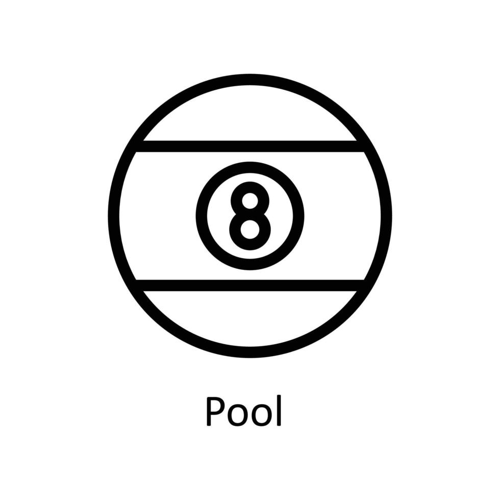 Pool  Vector  outline Icons. Simple stock illustration stock