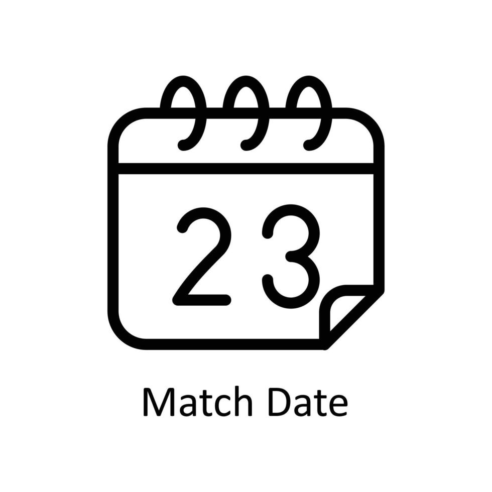 Match Date Vector  outline Icons. Simple stock illustration stock