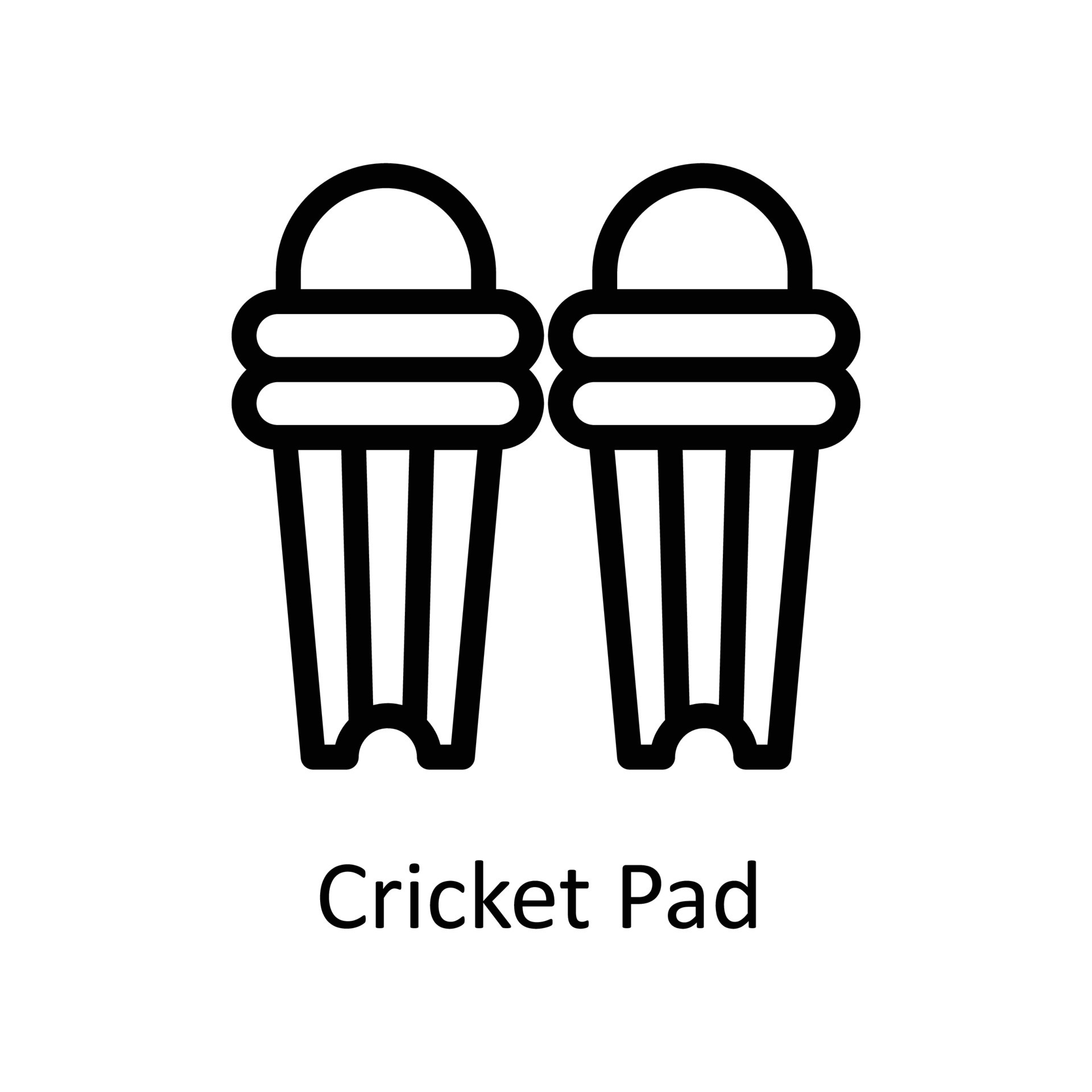 Cricket Pad Vector outline Icons. Simple stock illustration stock