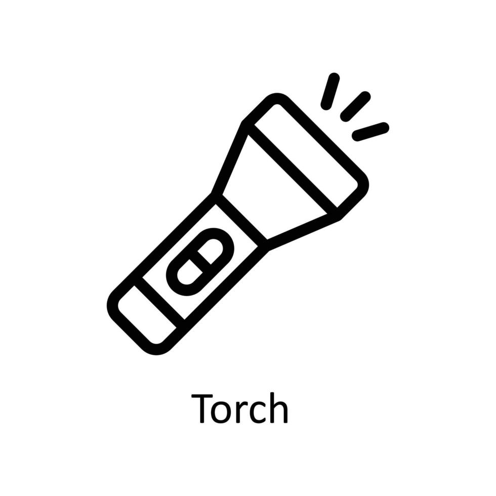 Torch  Vector  outline Icons. Simple stock illustration stock