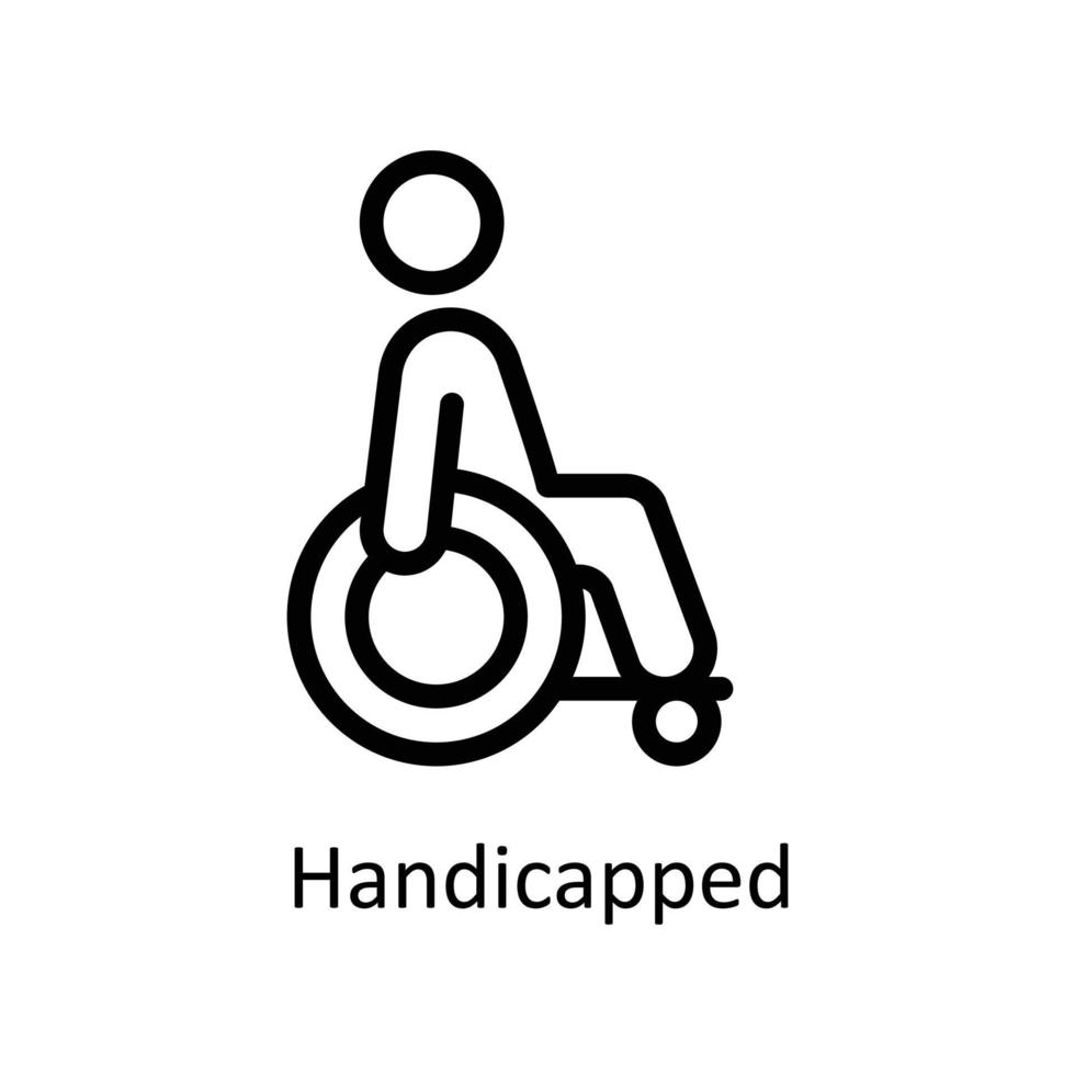 Handicapped Vector  outline Icons. Simple stock illustration stock