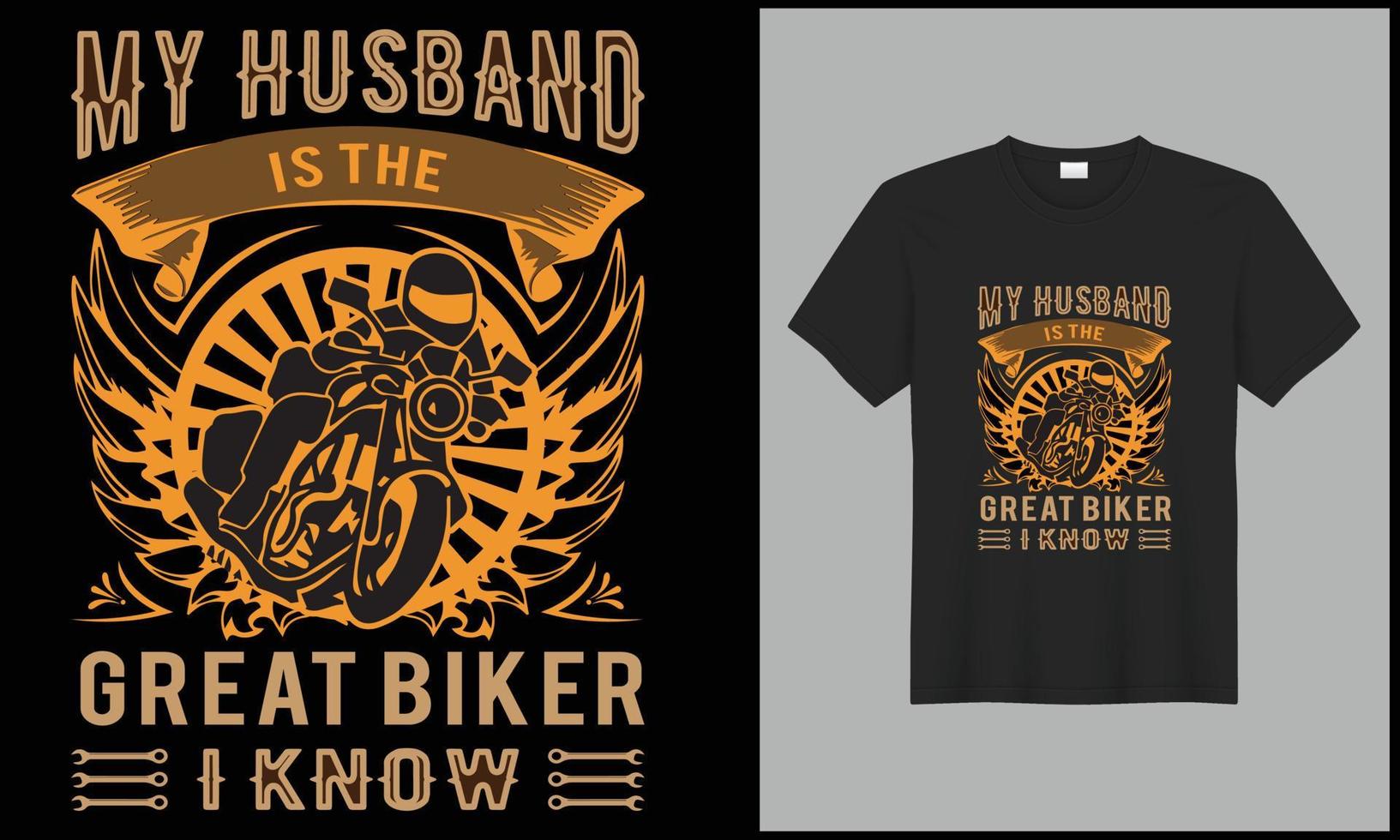 mi marido es el genial motorista yo saber ilustración bicicleta vector t camisa diseño