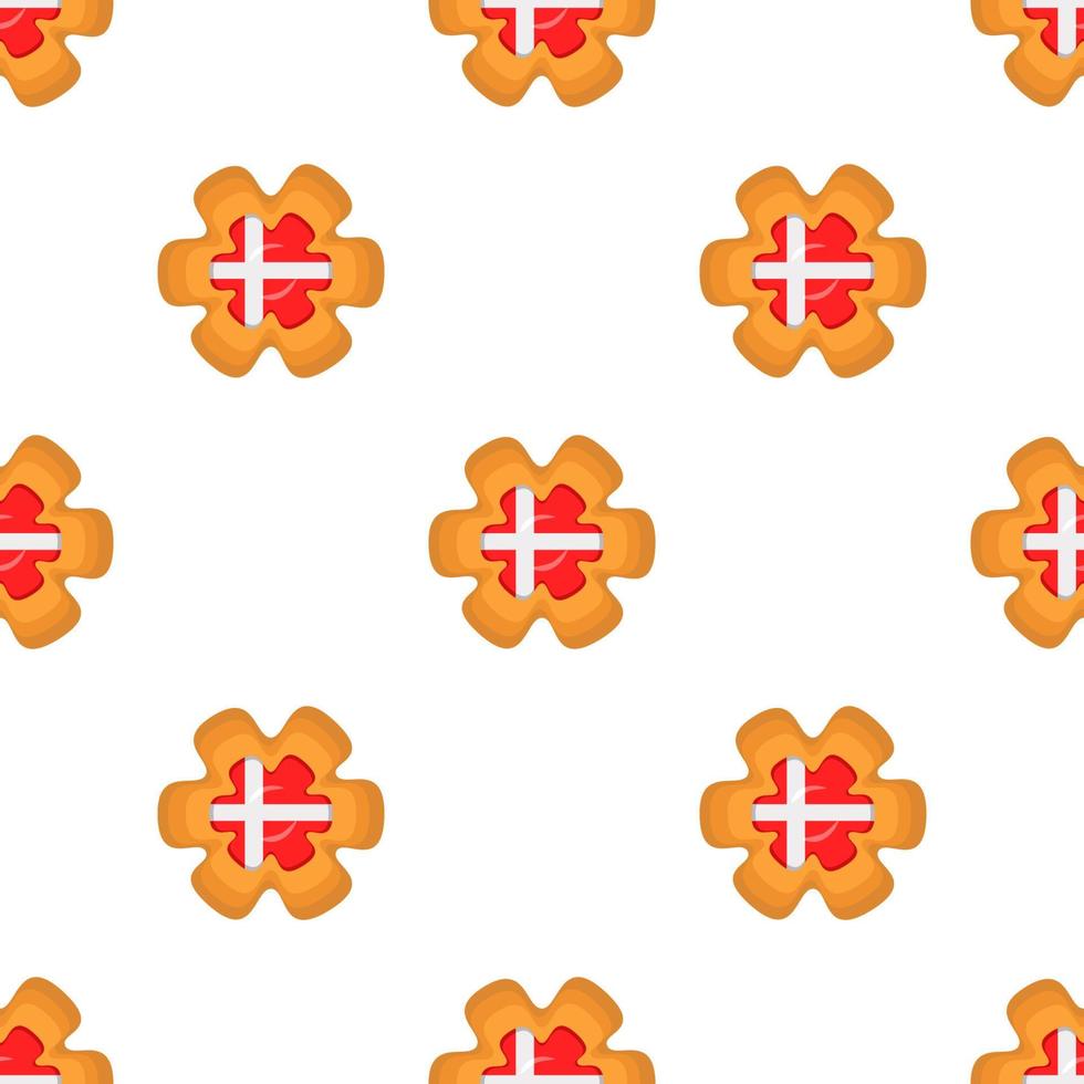 Pattern cookie with flag country Denmark in tasty biscuit vector