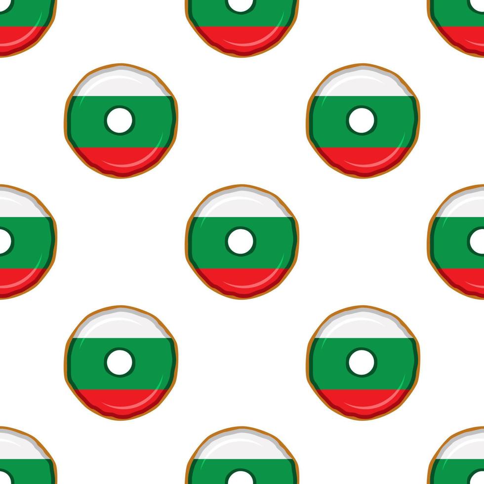 Pattern cookie with flag country Bulgaria in tasty biscuit vector