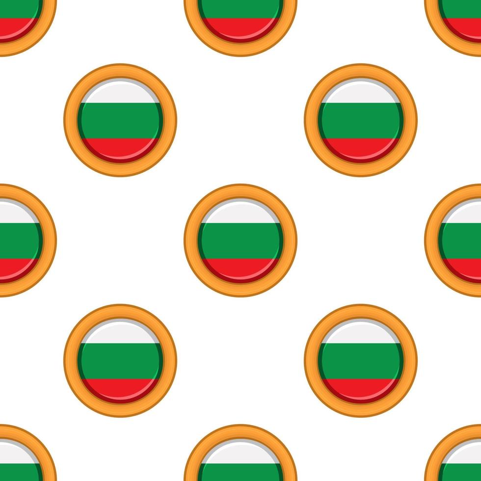 Pattern cookie with flag country Bulgaria in tasty biscuit vector