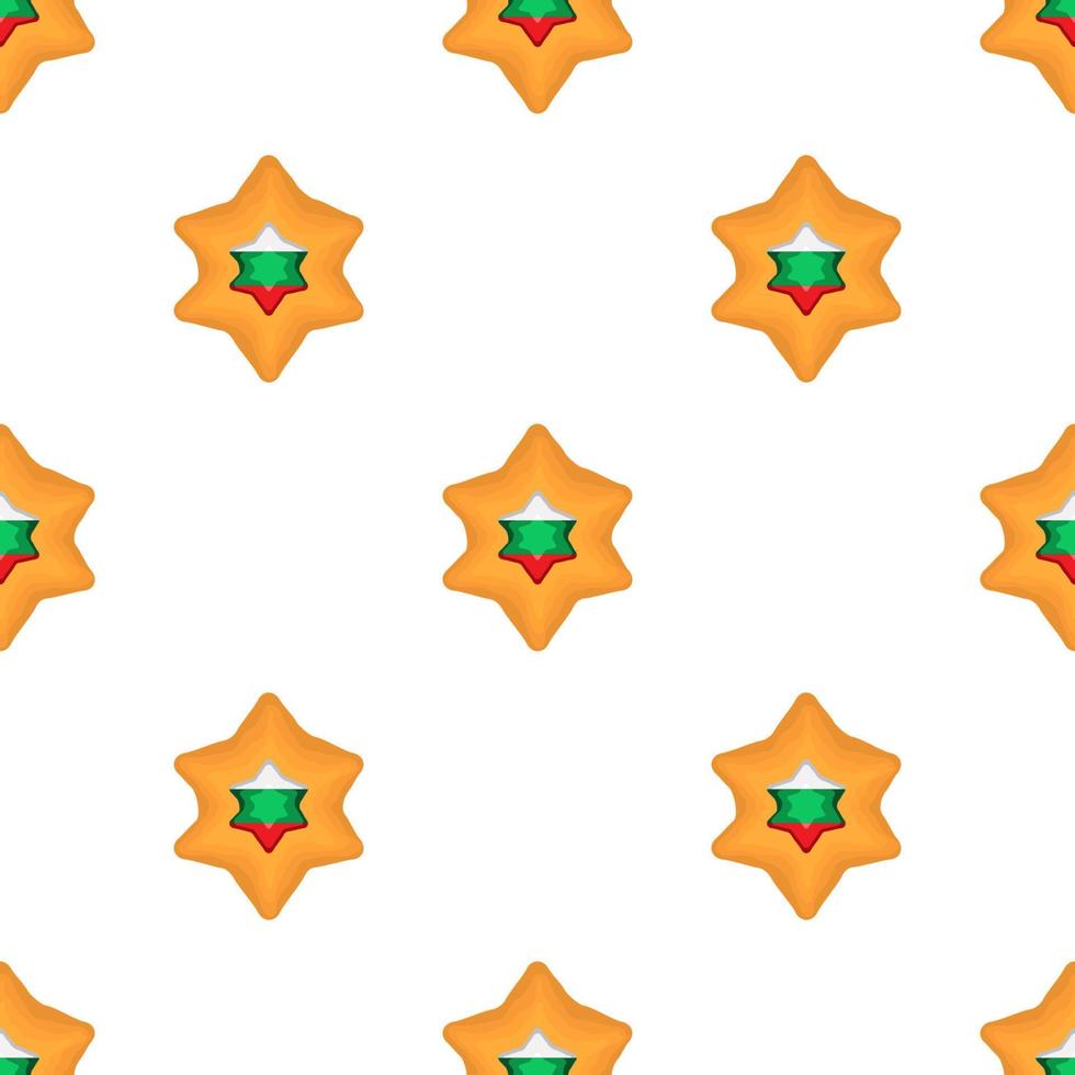 Pattern cookie with flag country Bulgaria in tasty biscuit vector