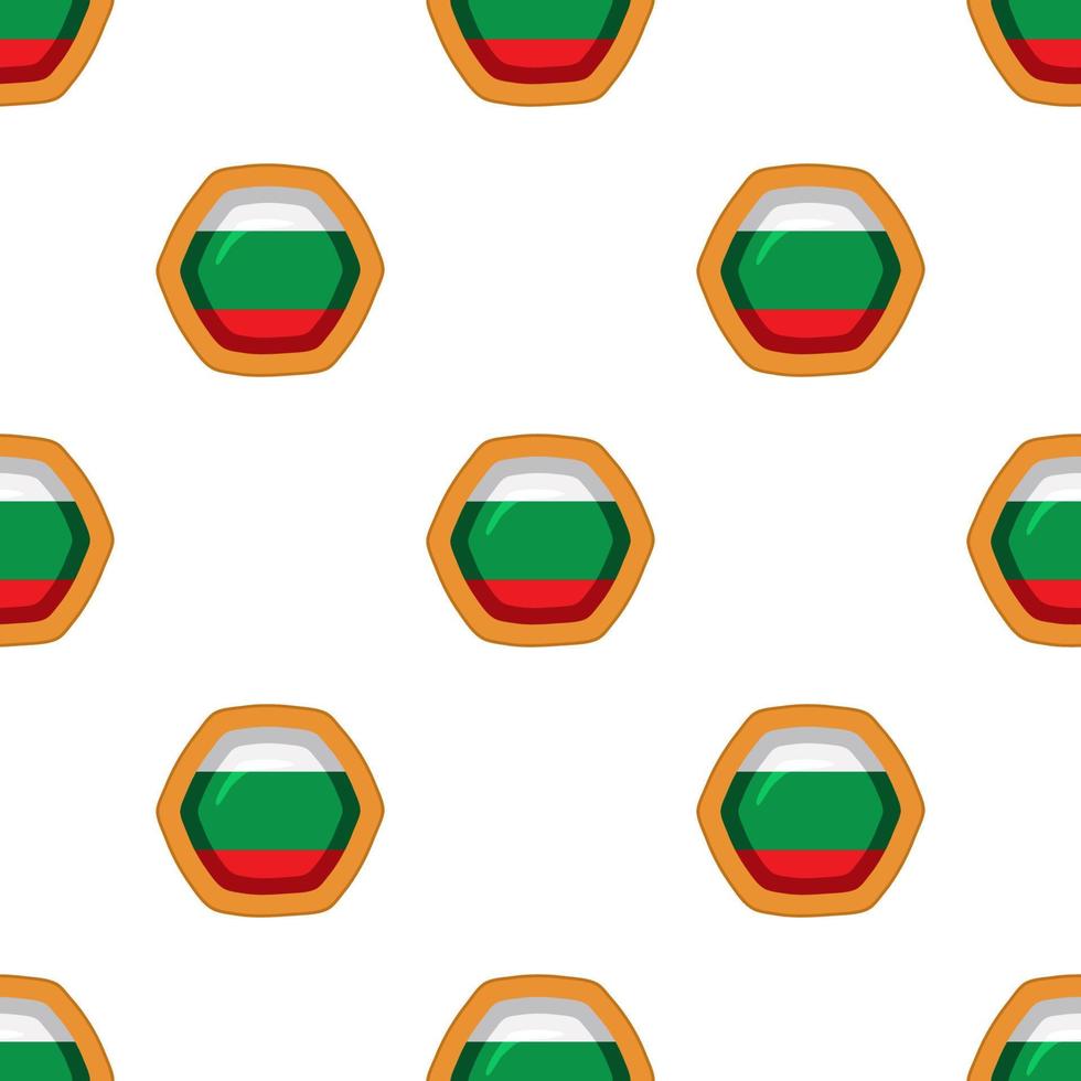 Pattern cookie with flag country Bulgaria in tasty biscuit vector