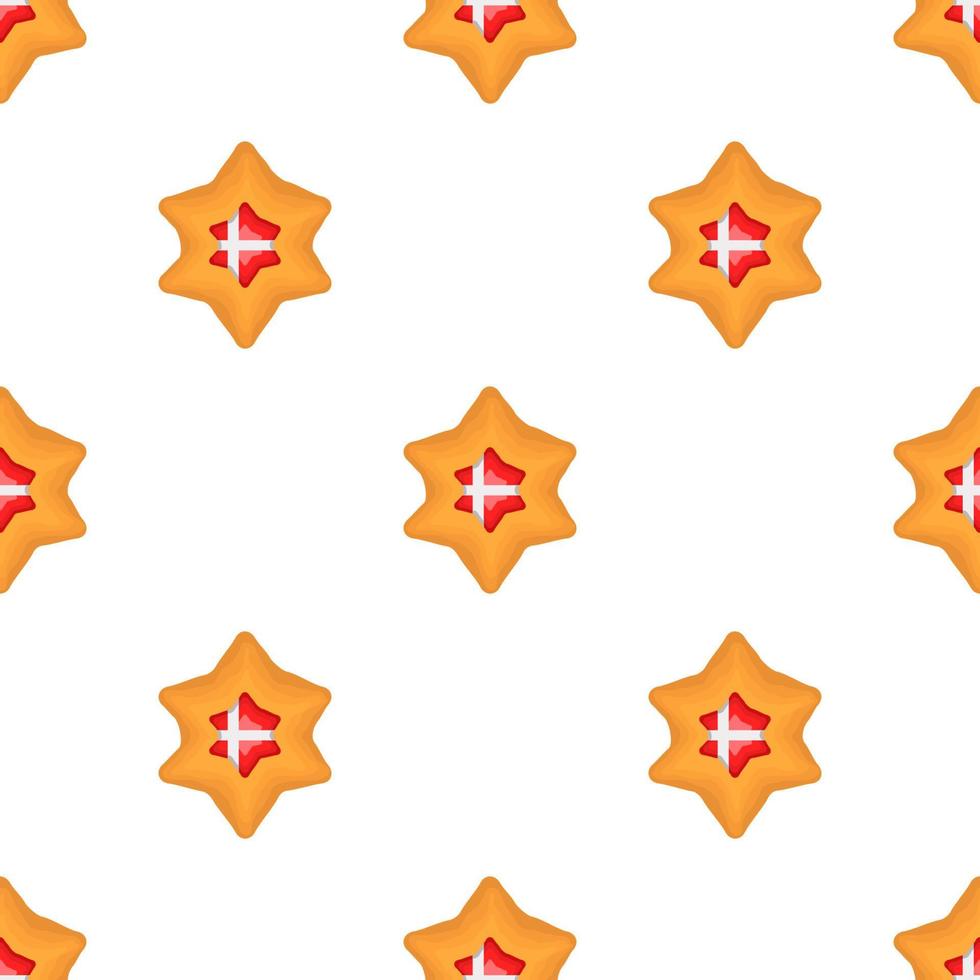 Pattern cookie with flag country Denmark in tasty biscuit vector