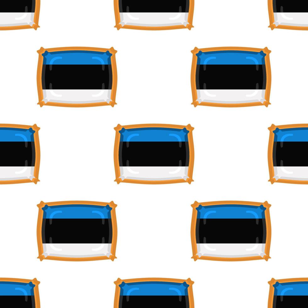 Pattern cookie with flag country Estonia in tasty biscuit vector