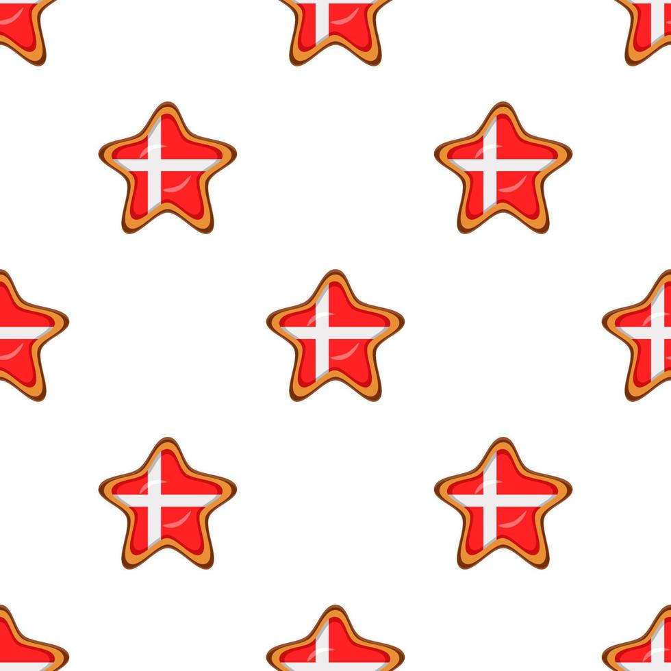 Pattern cookie with flag country Denmark in tasty biscuit vector