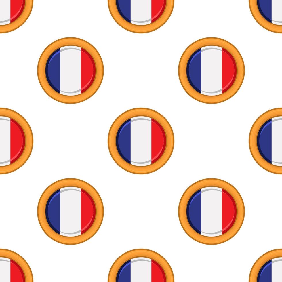 Pattern cookie with flag country France in tasty biscuit vector