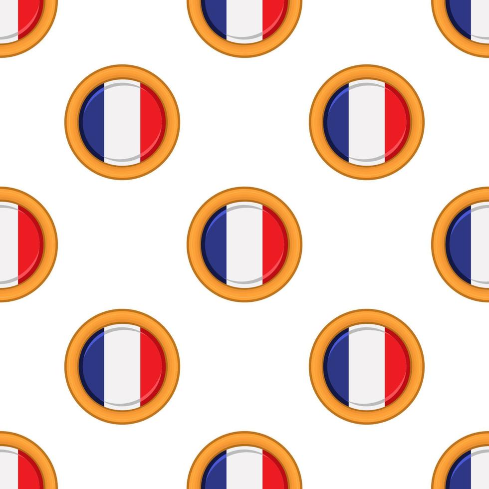 Pattern cookie with flag country France in tasty biscuit vector